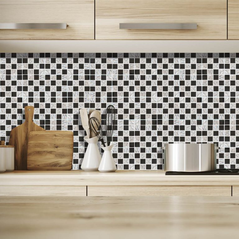 white sticker backsplash
