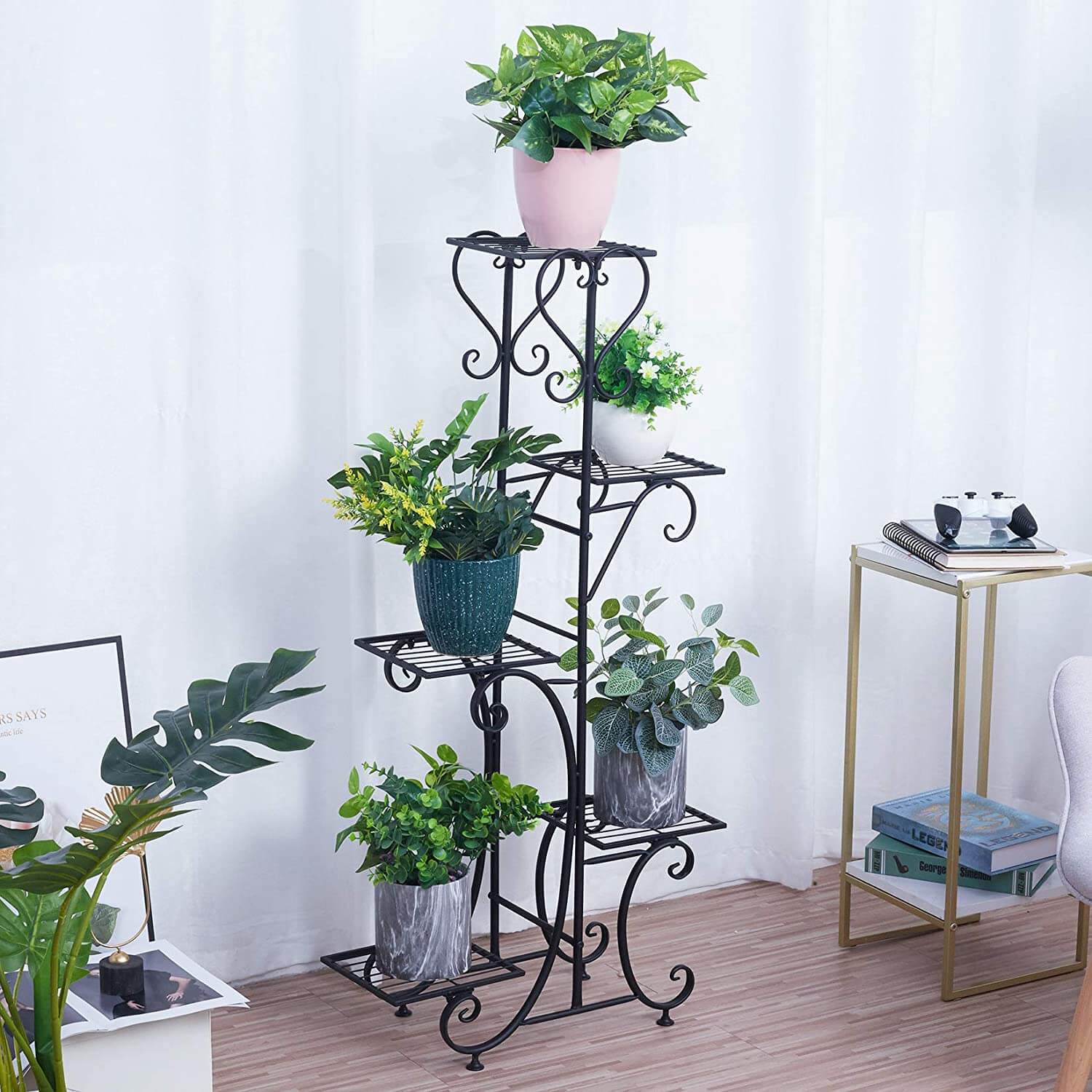 Five tier metal stand