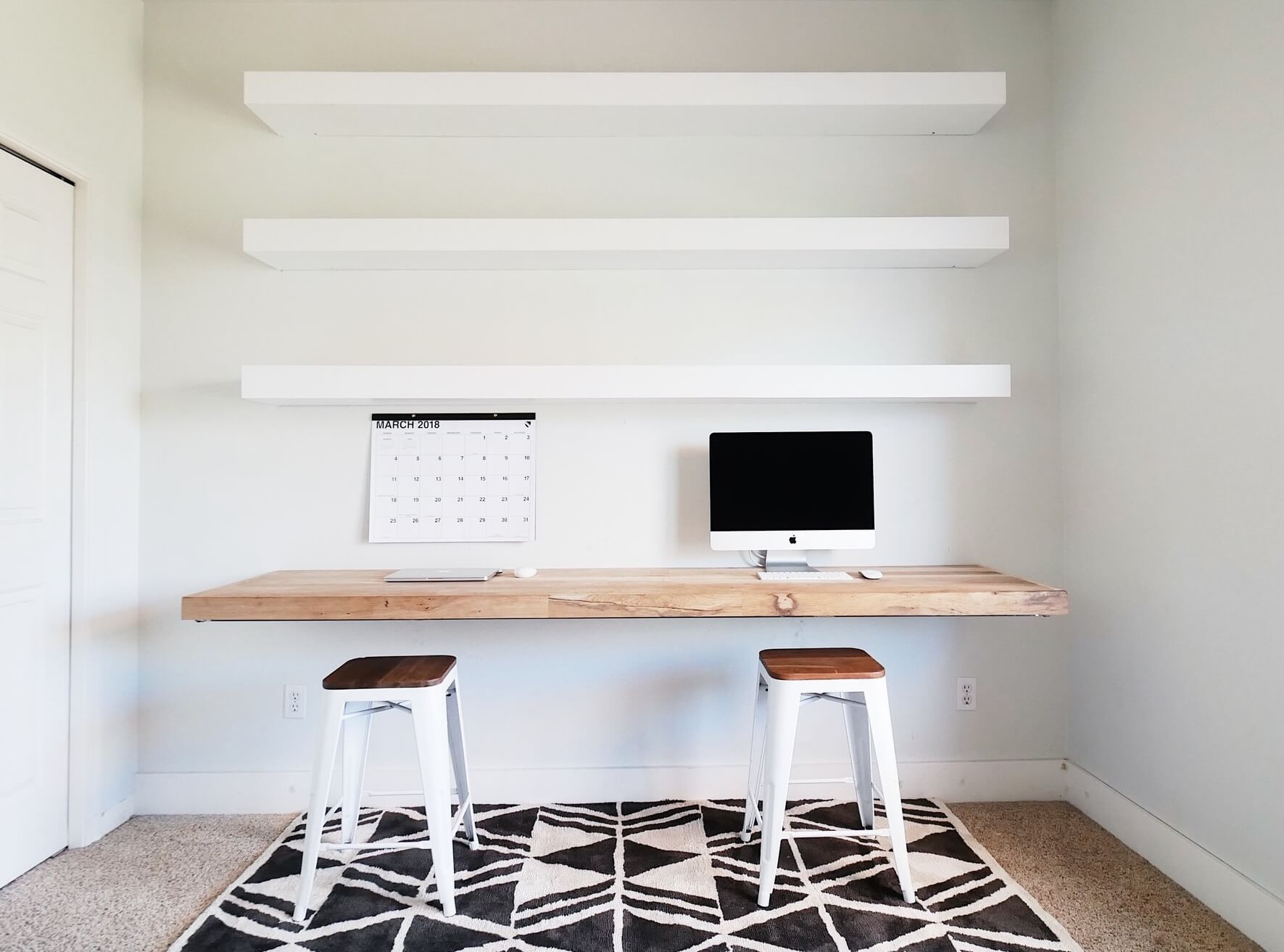 floating desk With Shelves