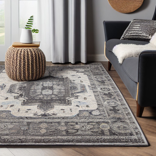 Bohemian elements rug in grey