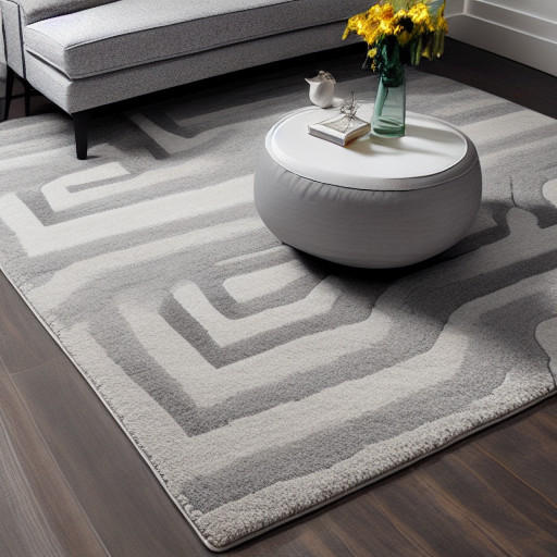 Cool contrast rug in grey