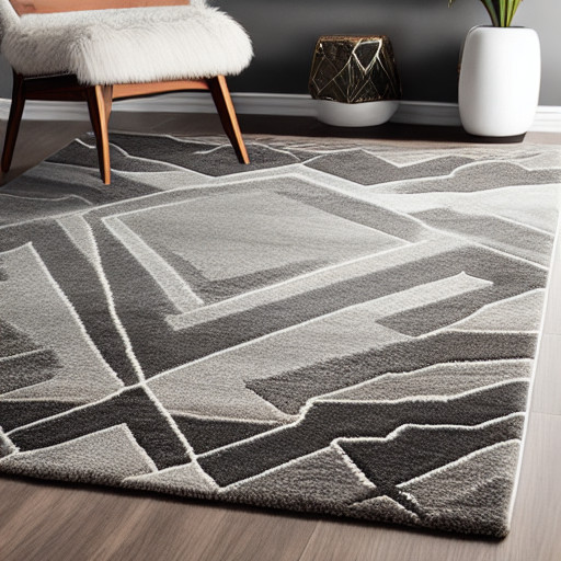 Geometric gem rug in grey