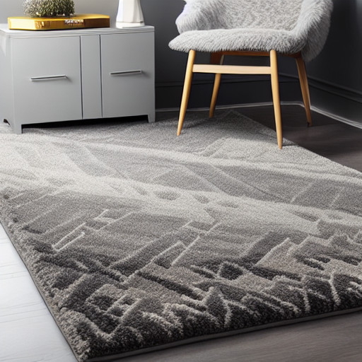 Layered rug in grey