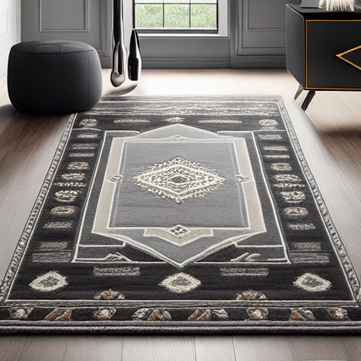 Moody contrast rug grey