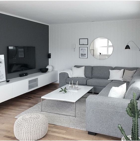 Black and White living room wall