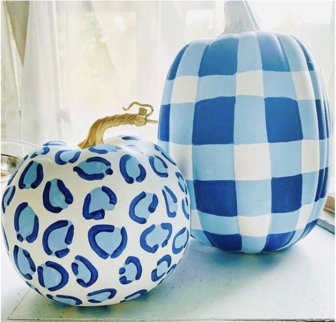 Gingham no carve pumpkin Painting