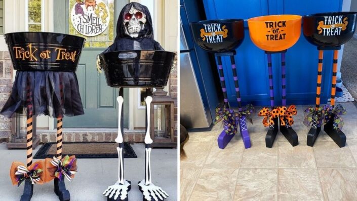 Halloween Creepy skeleton Candy stands for treat or Trick