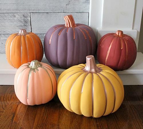 Matte Metallic pumpkin painting