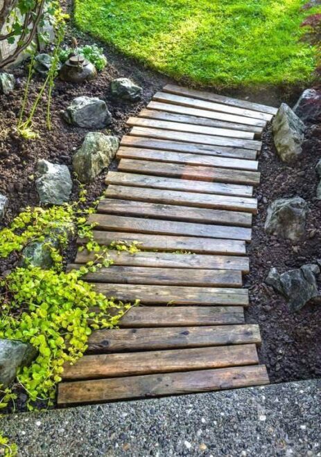 Botanical Step Wooden Pathway