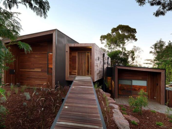 wooden House with Wood Walkway