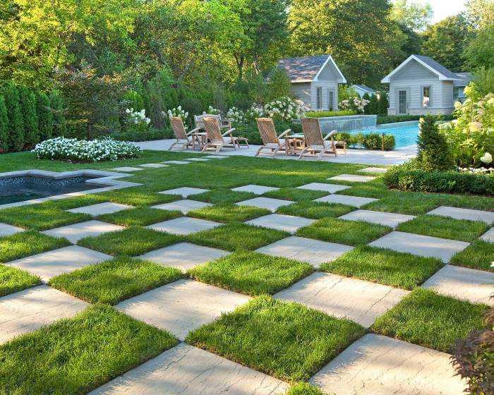 Wide Landscape Stepping stone pathways