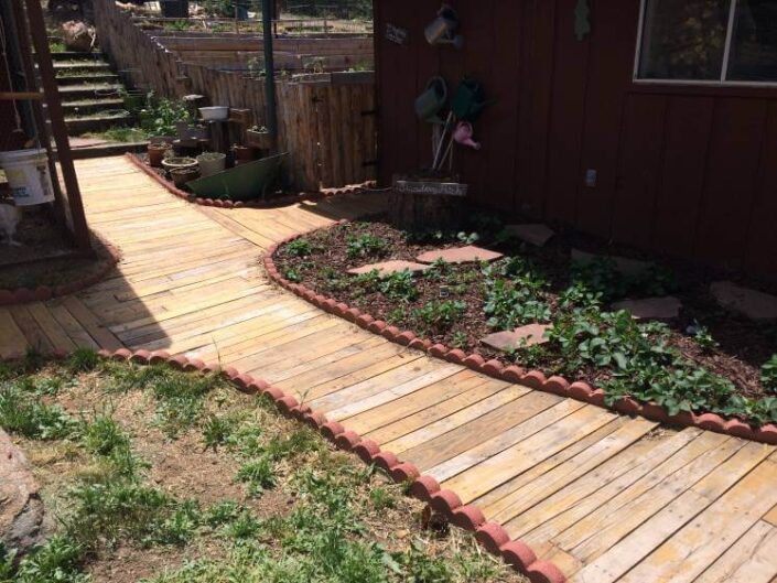 wooden garden path Pallet Wood Walkway