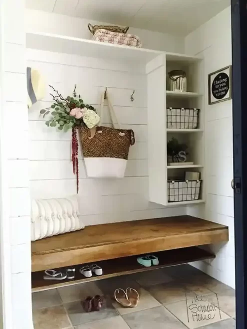 Entryway Bench with Shoe Storage