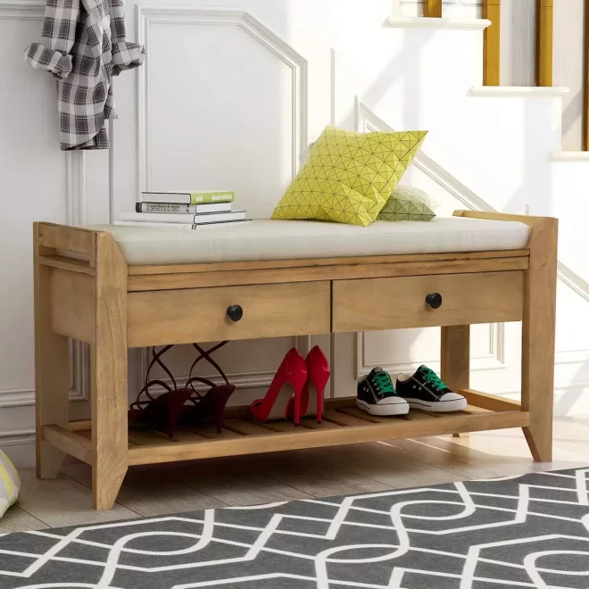 Entryway Bench with Shoe Storage